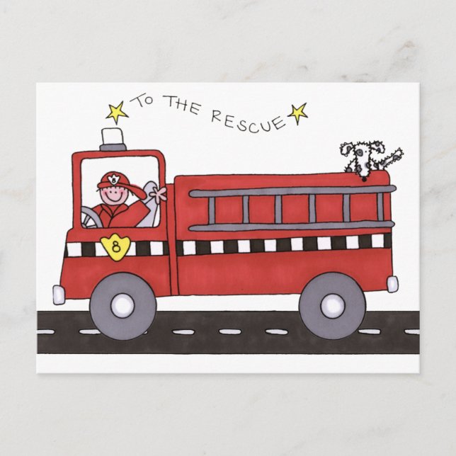 Fire Engine Postcard (Front)