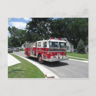 fire engine postcard