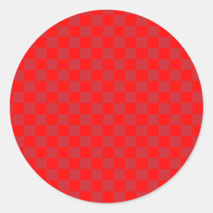 Fire Engine Red and Red Chequered Vintage Classic Round Sticker