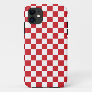 Fire Engine Red and White Chequered Vintage Case-Mate iPhone Case