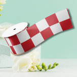 Fire Engine Red and White Chequered Vintage Satin Ribbon<br><div class="desc">Fire Engine Red and White Chequered Vintage</div>