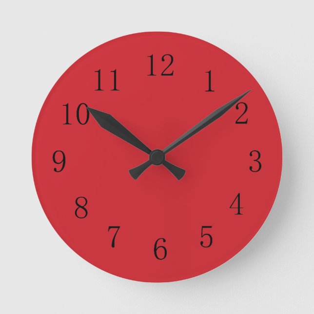 Fire Engine Red Kitchen Wall Clock (Front)