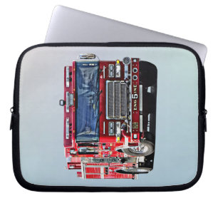 Fire Engine Turning the Corner Laptop Sleeve