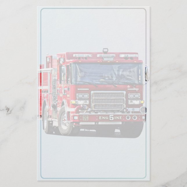 Fire Engine Turning the Corner Stationery (Front)