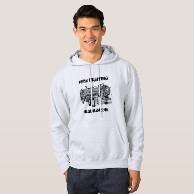 Fire Engine With Fire Squadron Logo Hoodie (Front Full)