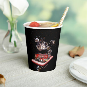 Fire Engine With Fire Works, Paper Cups