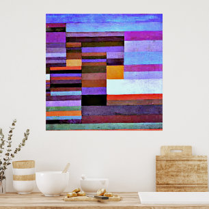 Fire Evening, artwork by Paul Klee, Poster