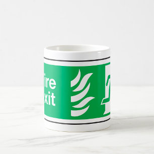 Fire Exit Safety Sign Emergency Evacuation Coffee Mug