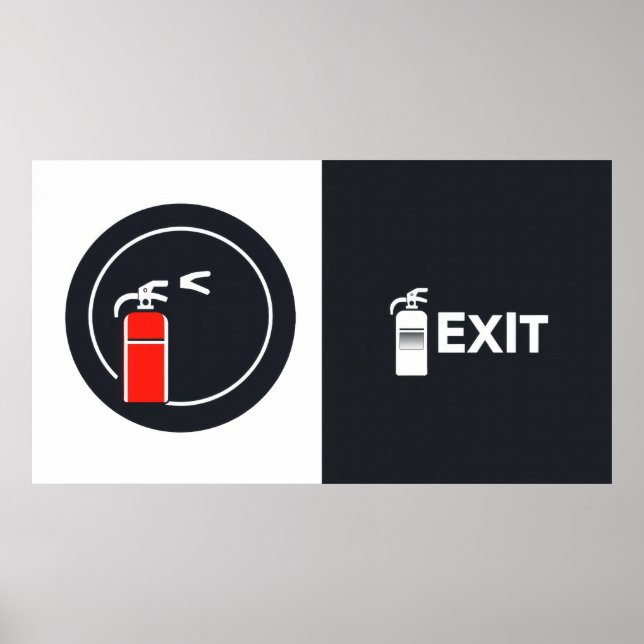 Fire extingisher with exit sign  (Front)