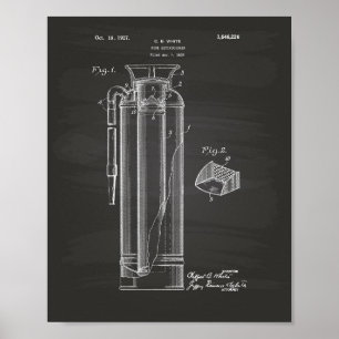Fire Extinguisher 1927 Patent Art - Chalkboard Poster