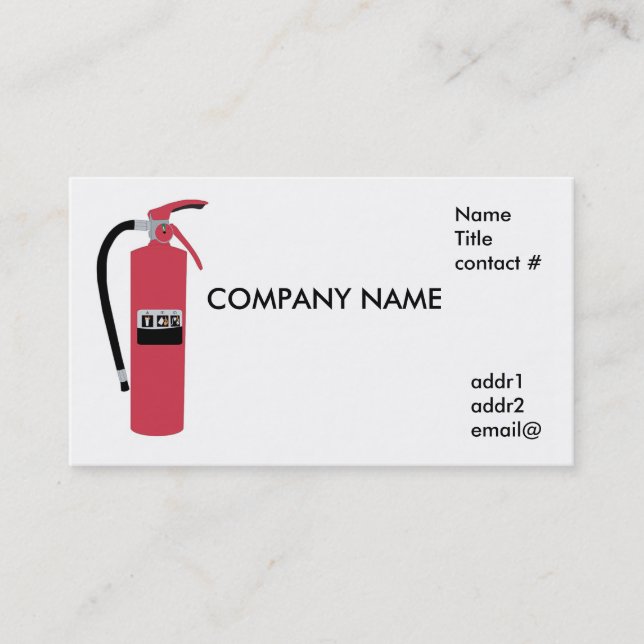 fire extinguisher business card (Front)