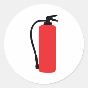 fire extinguisher classic round sticker