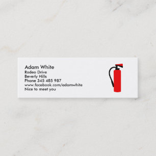 Fire extinguisher mini business card
