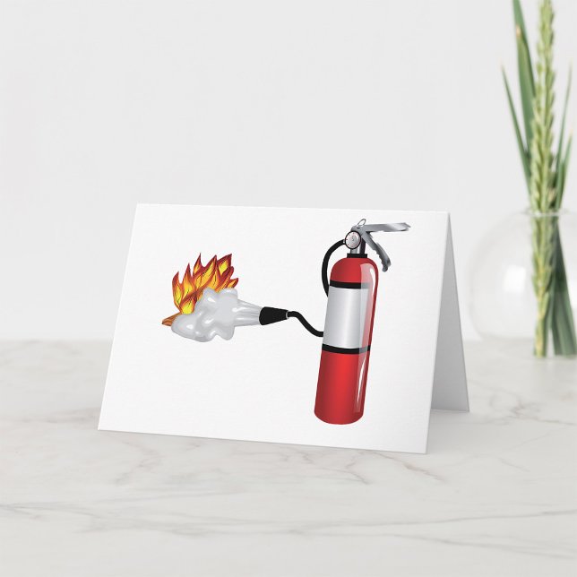 Fire Extinguisher Putting Out Fire Greeting Cards (Creator Uploaded)