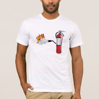 Fire Extinguisher Putting Out Fire Mens T-Shirt