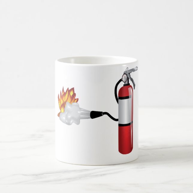 Fire Extinguisher Putting Out Fire Mug (Center)