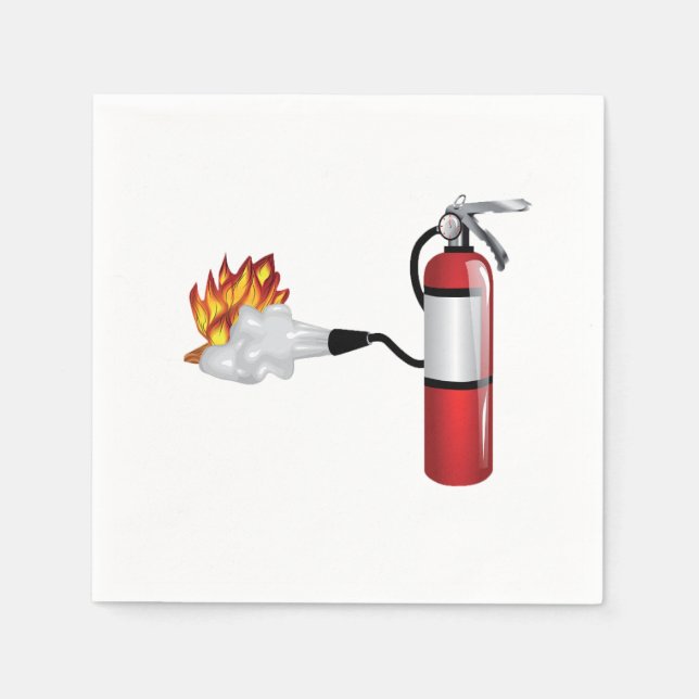 Fire Extinguisher Putting Out Fire Paper Napkins (Front)
