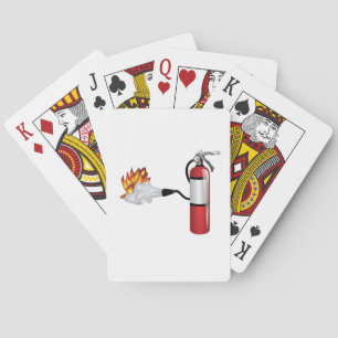 Fire Extinguisher Putting Out Fire Playing Cards