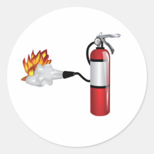 Fire Extinguisher Putting Out Fire Stickers