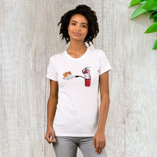 Fire Extinguisher Putting Out Fire Womens T-Shirt (Creator Uploaded)