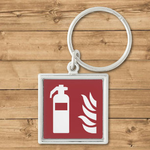 Fire Extinguisher Safety Sign Key Ring