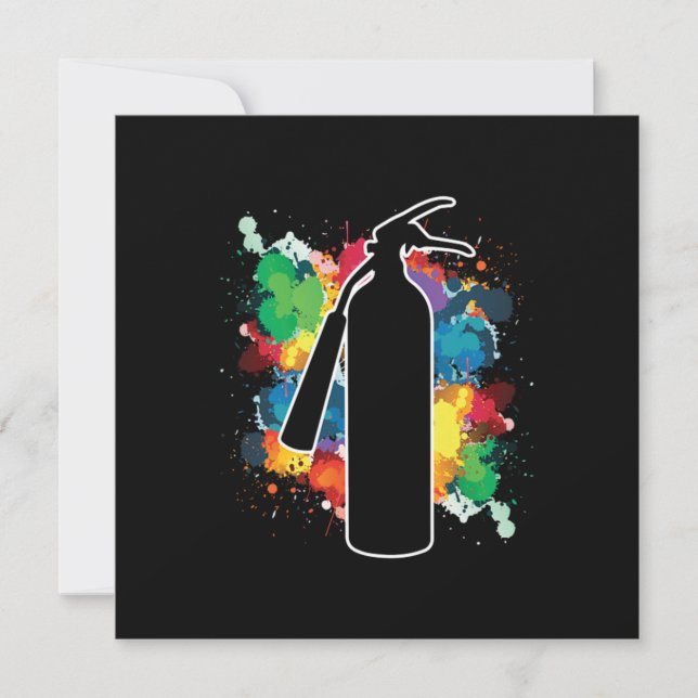Fire Extinguisher Spray Paintings Graffiti Invitation (Front)