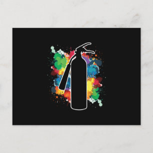 Fire Extinguisher Spray Paintings Graffiti Postcard