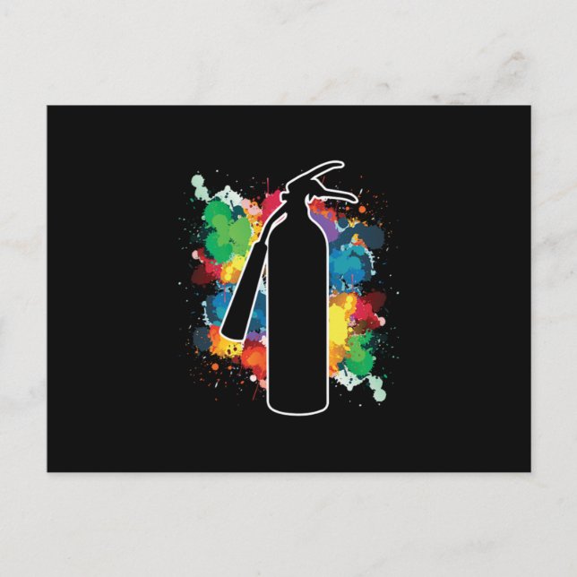 Fire Extinguisher Spray Paintings Graffiti Postcard (Front)