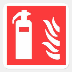 Fire Extinguisher Symbol Square Sticker