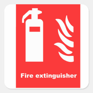 Fire Extinguisher Symbol Square Sticker
