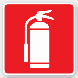 Fire extinguisher symbol, white on red