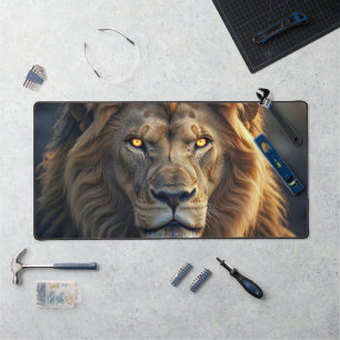 Fire Eyes of the Jungle King Desk Mat
