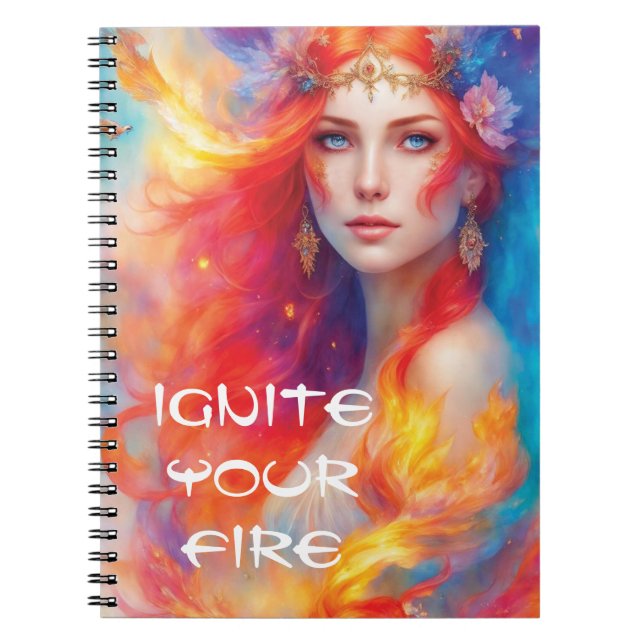 Fire Fairy Digital Art Notebook (Front)