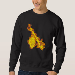 Fire Fencing Mask And Fencing Sword Flames Fencer Sweatshirt