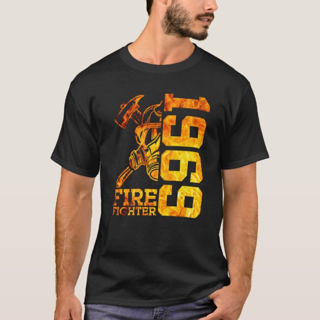 Fire Fighter 1969 53 Years Fire Brigade 53rd Birth T-Shirt (Front)