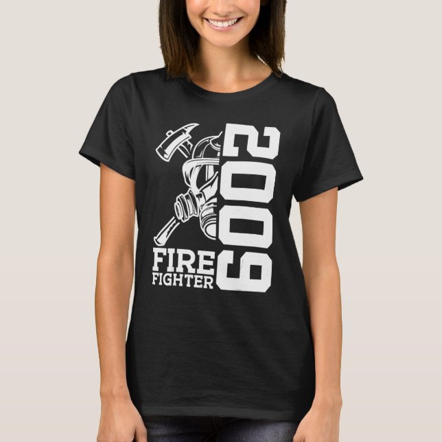 Fire Fighter 2009 14 Years Fire Brigade 14th Birth T-Shirt (Front)