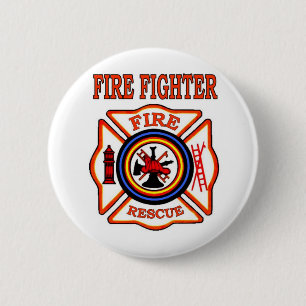 FIRE FIGHTER 6 CM ROUND BADGE
