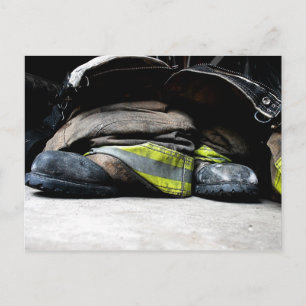 Fire Fighter Boots Postcard