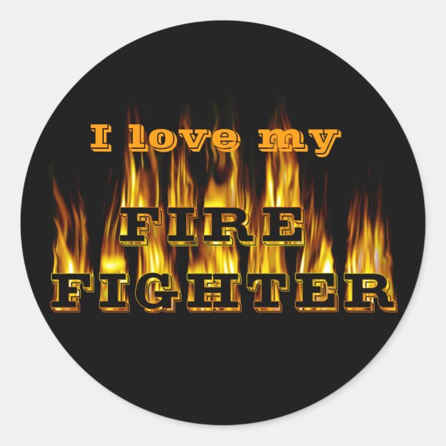 Fire Fighter Classic Round Sticker (Front)