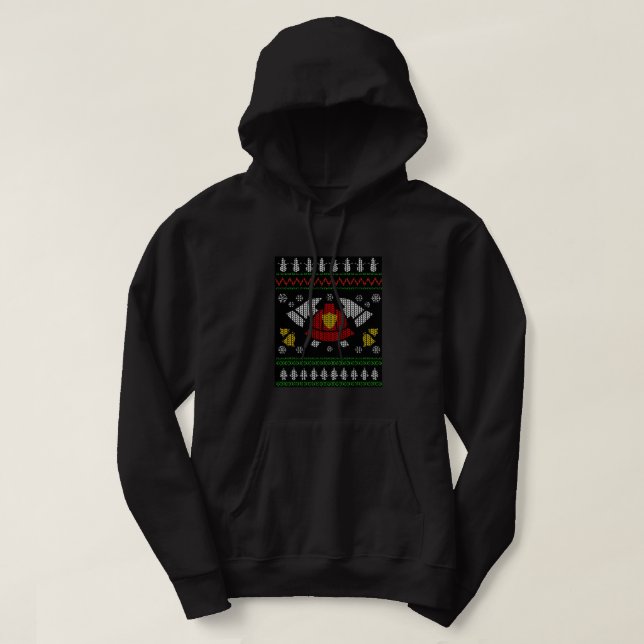 FIRE FIGHTER FUNNY UGLY CHRISTMAS SWEATER GRAPHIC  (Design Front)