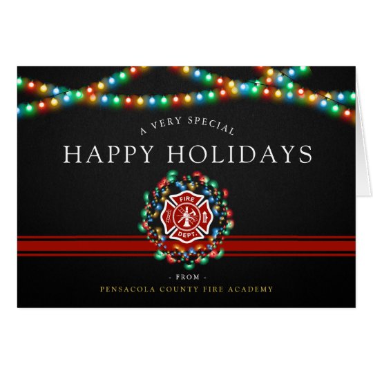 Fire Fighter Happy Holidays | Christmas Custom Card