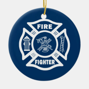 Fire Fighter Maltese Ceramic Tree Decoration