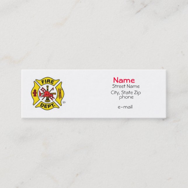 Fire Fighter Profile Card (Front)