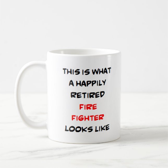 fire fighter retired coffee mug (Left)