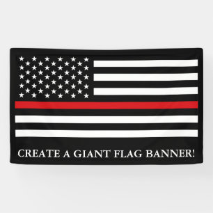 Fire fighter Themed American flag Banner