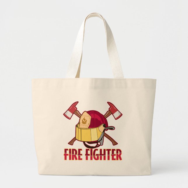 Fire Fighter Tribute Large Tote Bag (Front)
