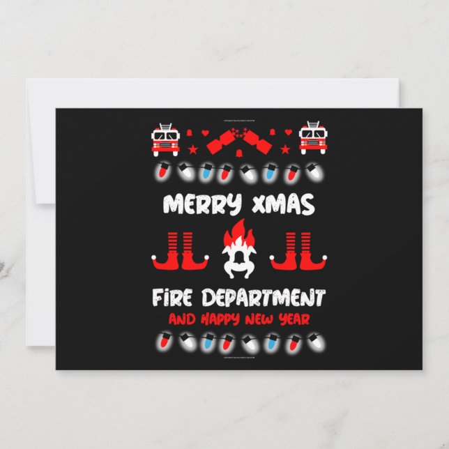 Fire-fighter ugly xmas     holiday card (Front)