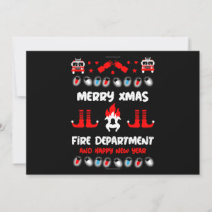 Fire-fighter ugly xmas     holiday card