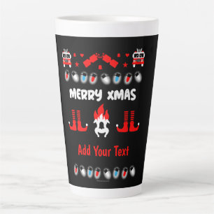Fire-fighter ugly xmas       latte mug