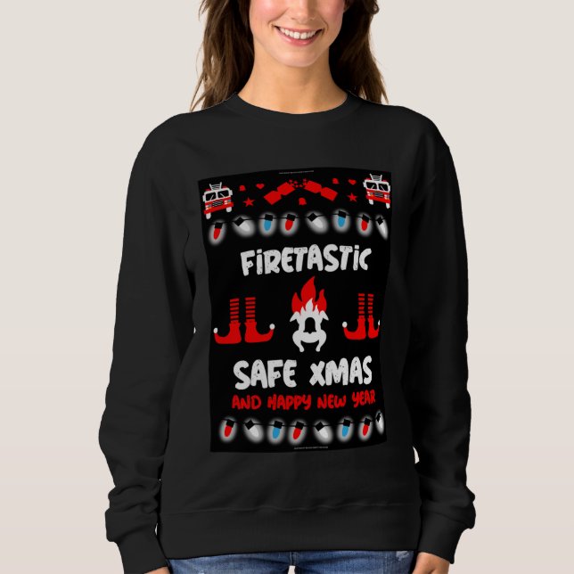 Fire-fighter ugly xmas   sweatshirt (Front)